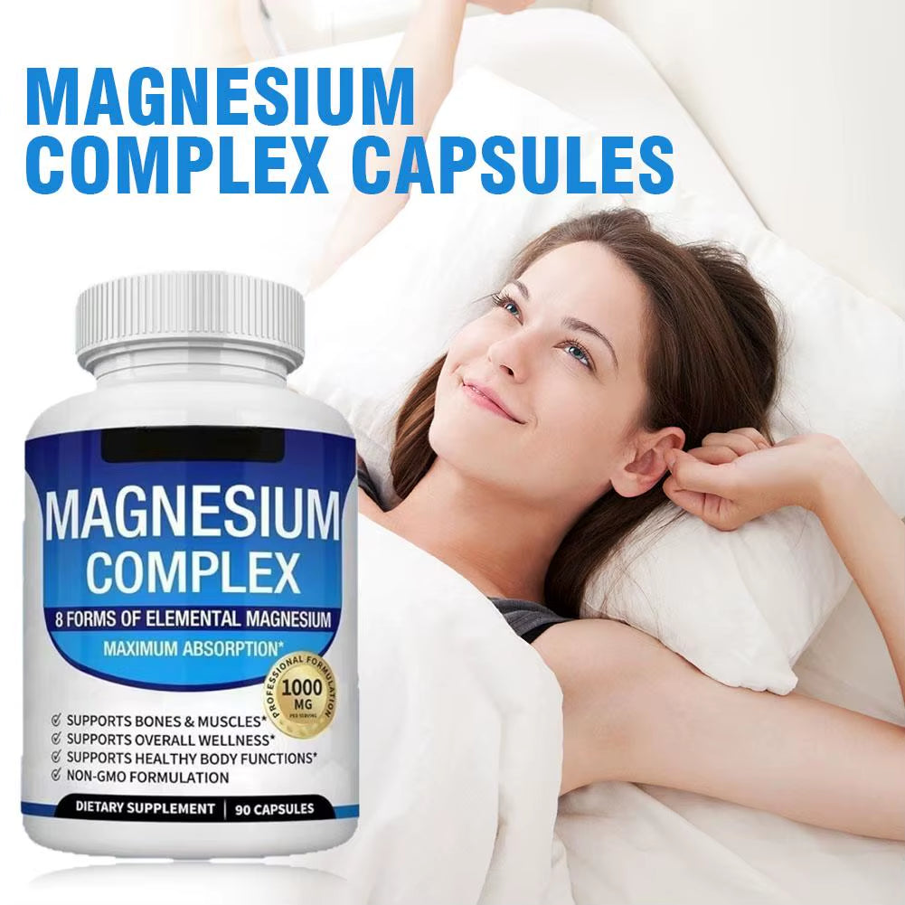 Magnesium Complex Capsules - Bone, Muscle & Heart Health Supplement, Sleep Support,Muscle Relaxation,Stress & Anxiety Relief