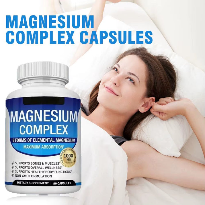 Magnesium Complex Capsules - Bone, Muscle & Heart Health Supplement, Sleep Support,Muscle Relaxation,Stress & Anxiety Relief