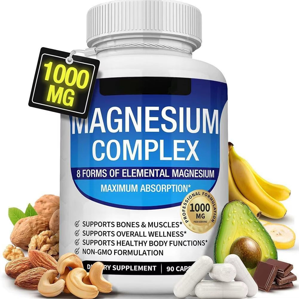 Magnesium Complex Capsules - Bone, Muscle & Heart Health Supplement, Sleep Support,Muscle Relaxation,Stress & Anxiety Relief