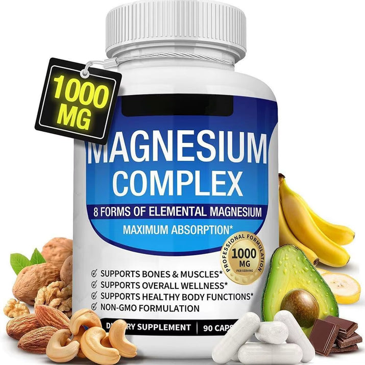 Magnesium Complex Capsules - Bone, Muscle & Heart Health Supplement, Sleep Support,Muscle Relaxation,Stress & Anxiety Relief